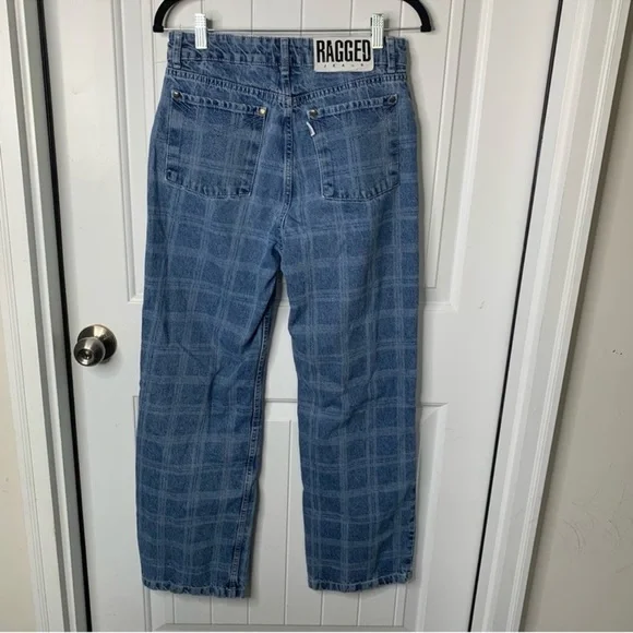 The Ragged Priest plaid straight leg Dad jeans size 28 - Picture 2 of 11